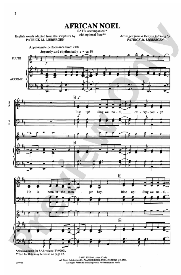 African Noel - SATB Choral Octavo (Digital Download)