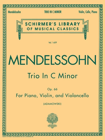 Mendelssohn - Trio in Cmin Op66 - Violin/Cello/Piano Accompaniment Schirmer 50259390