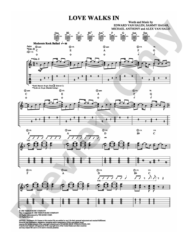 Love Walks In - DSM-PS-0002652 - Guitar TAB (Digital Download)