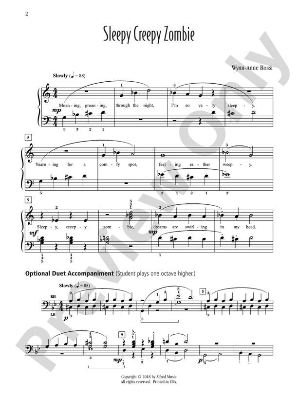 Sleepy Creepy Zombie - Piano (Digital Download)