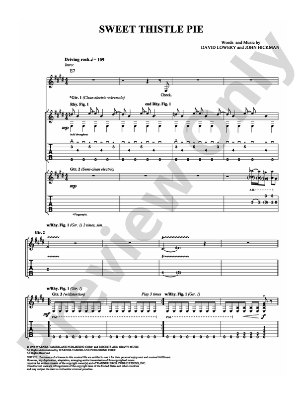 Sweet Thistle Pie - Guitar TAB (Digital Download)