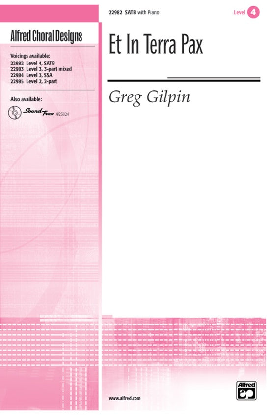 Et In Terra Pax – SATB Choral Octavo (Digital Download)