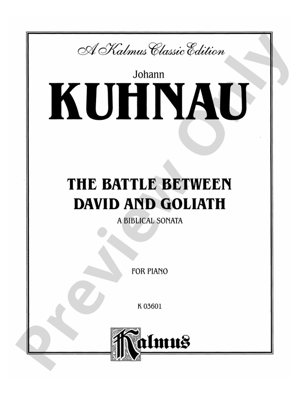 Kuhnau - Sonata, "David and Goliath" - Piano Solo (Digital Download)
