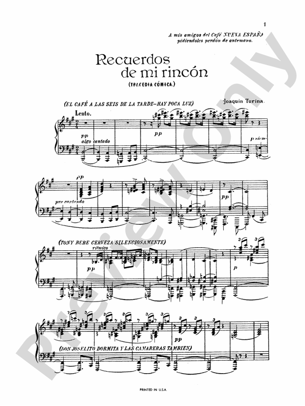 Turina - Exaltacion & Recuerdos de mi rincon - Piano Solo (Digital Download)