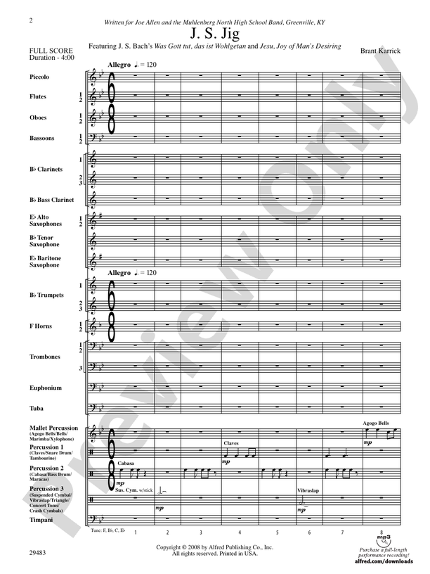 J.S. Jig - Concert Band Conductor Score & Parts (Digital Download)