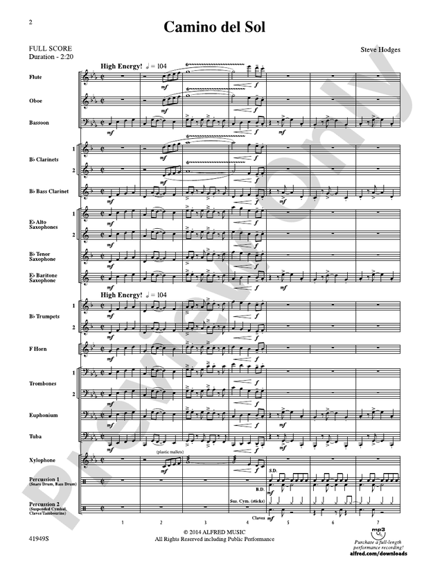 Camino del Sol - Concert Band Conductor Score & Parts (Digital Download)