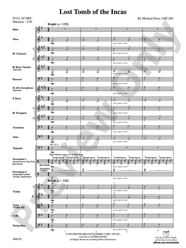 Lost Tomb of the Incas – Full Orchestra Conductor Score & Parts (Digital Download)