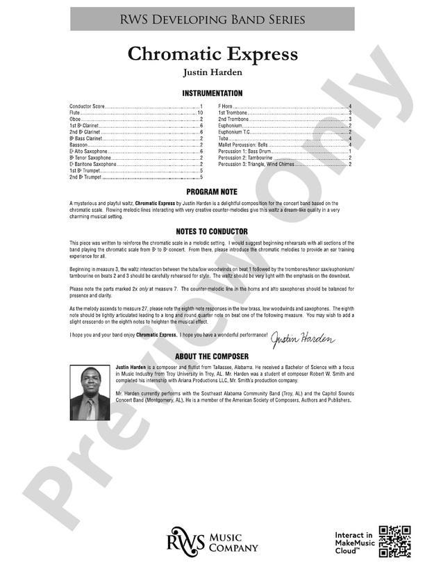 Chromatic Express - Concert Band Conductor Score & Parts (Digital Download)