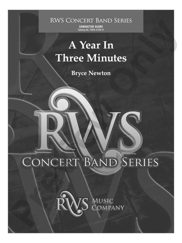 A Year in Three Minutes - Concert Band Conductor Score & Parts (Digital Download)