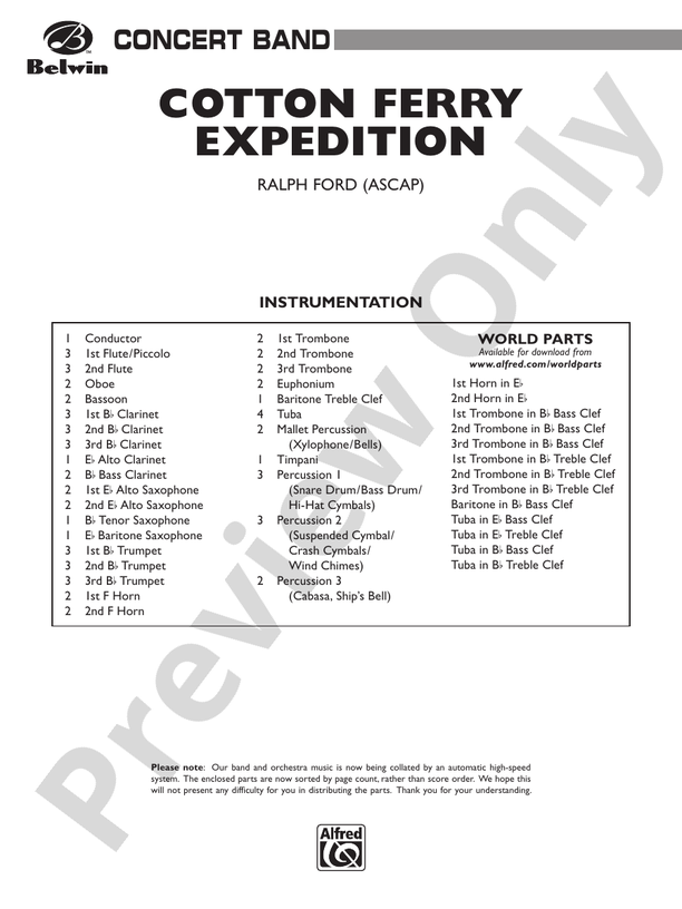 Cotton Ferry Expedition - Concert Band Conductor Score & Parts (Digital Download)