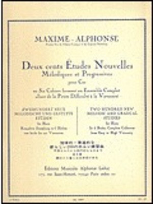200 Melodic and Gradual Studies for Horn Volume 1 - Maxime Alphonse - French Horn Sheet Music Alphonse Leduc French Horn Sheet Music Solo