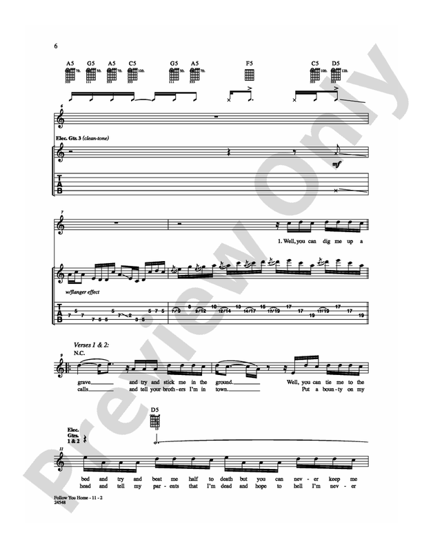 Follow You Home - Guitar TAB (Digital Download)