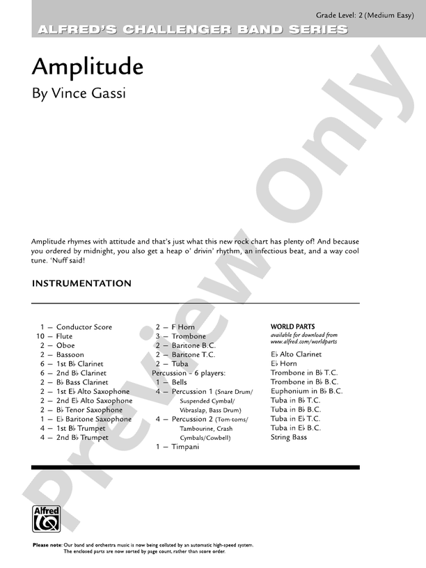 Amplitude - Concert Band Conductor Score & Parts (Digital Download)