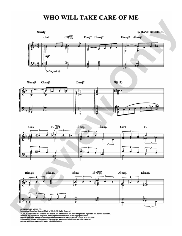 Who Will Take Care Of Me - Piano (Digital Download)