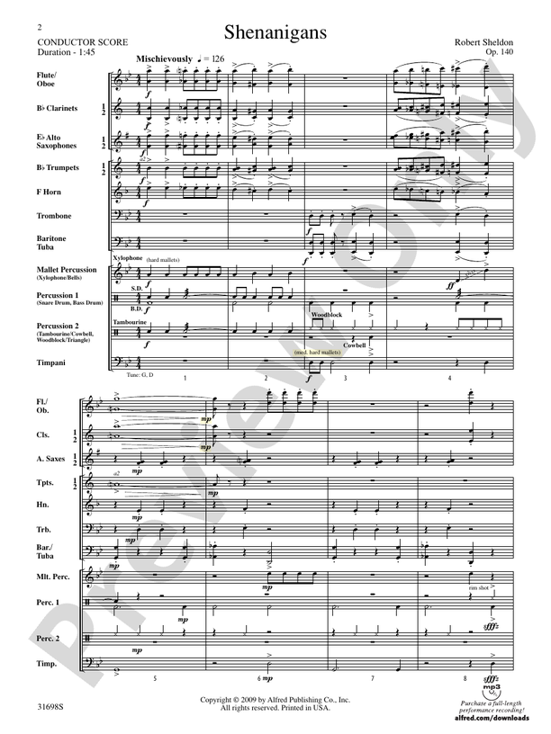 Shenanigans - Concert Band Conductor Score & Parts (Digital Download)