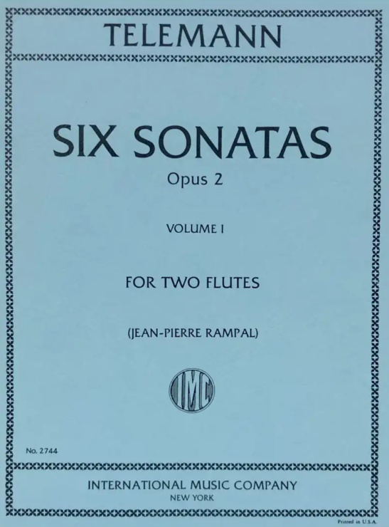 Telemann - 6 Sonatas Op2 Volume 1 - 2 Flutes Unaccompanied IMC IMC2744