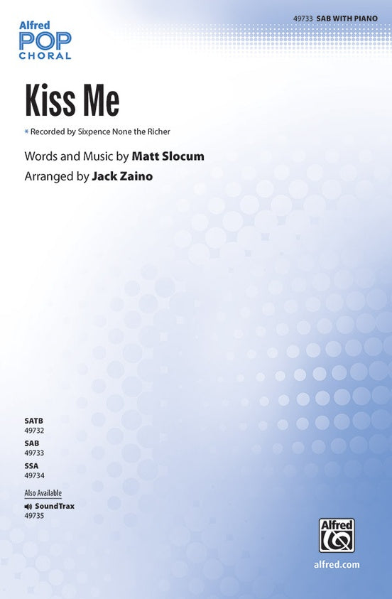 Kiss Me - SAB Choral Octavo (Digital Download)