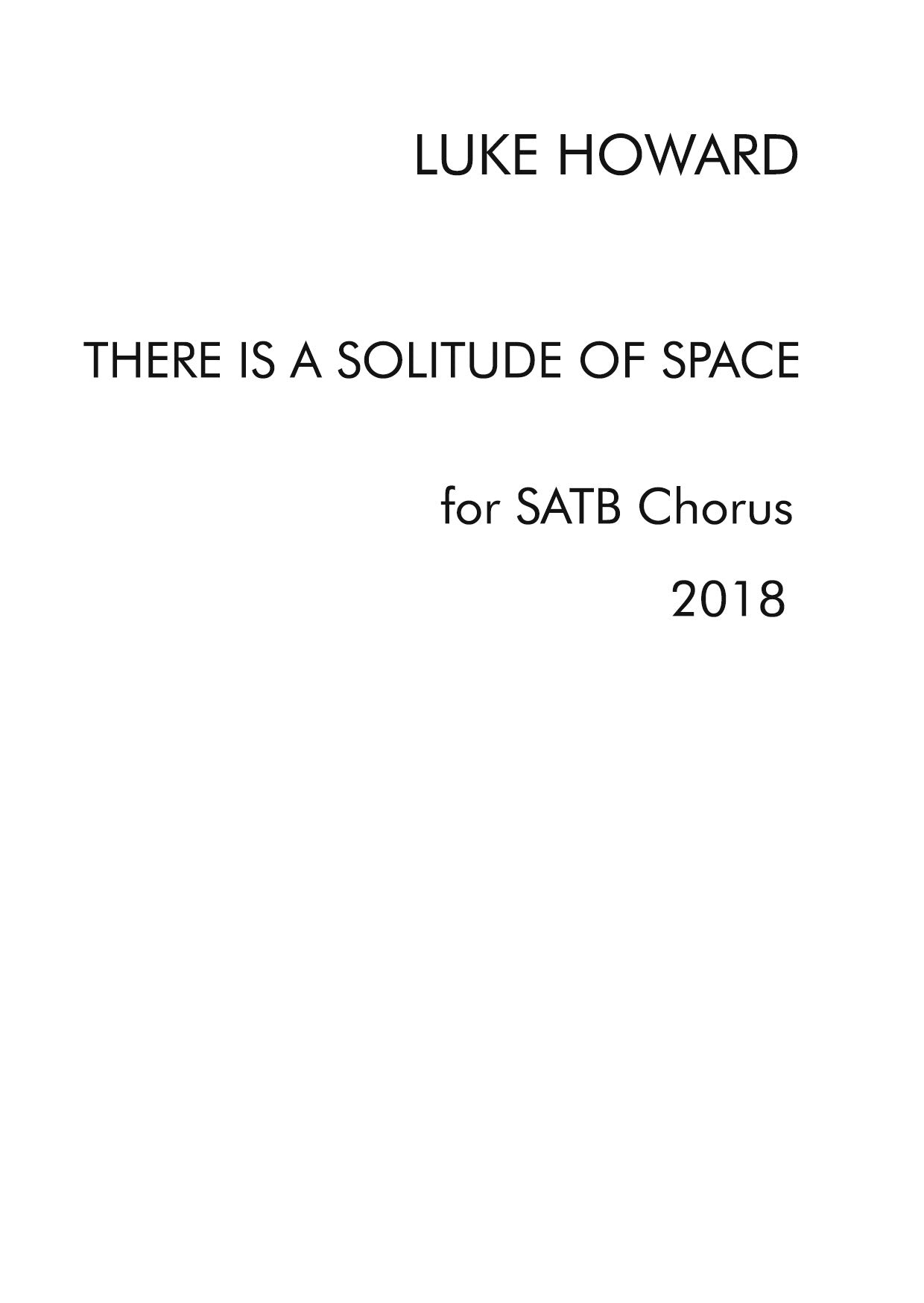 There Is A Solitude Of Space - SATB Chorus (Digital Download)