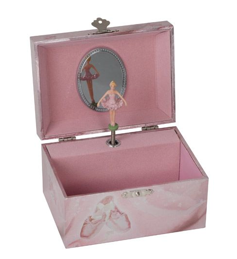 Foil Jewellery Box with a Ballerina Tying her Laces
