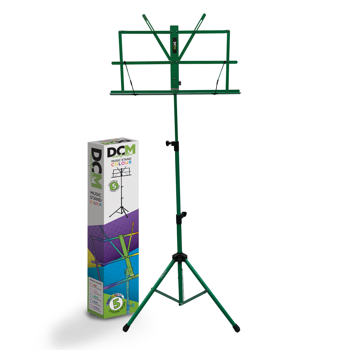 Music Stand - DCM BS01 Collapsible with Carry Bag, Green
