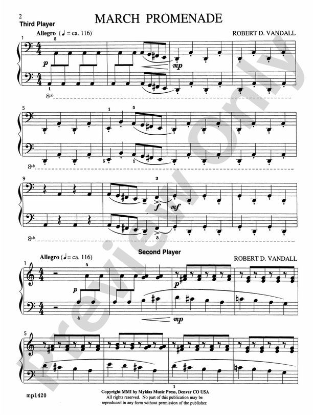 March Promenade - 1 Piano, 6 Hands (Digital Download)