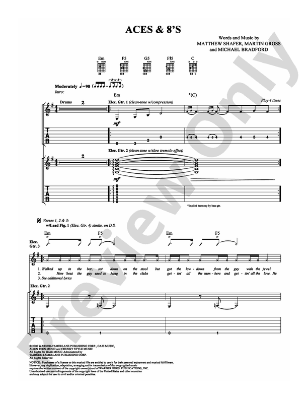 Aces & 8's - Guitar TAB (Digital Download)
