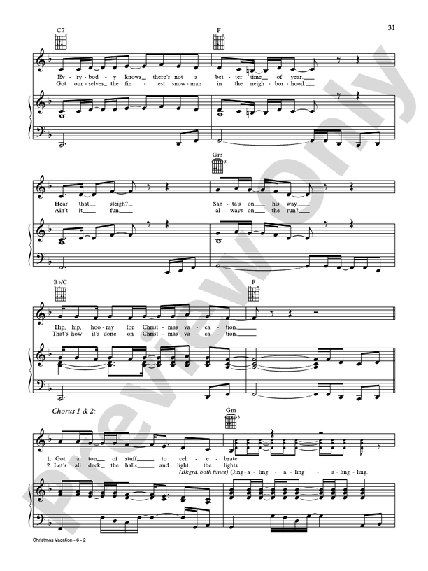 Christmas Vacation - Barry Mann - PVG (Digital Download)