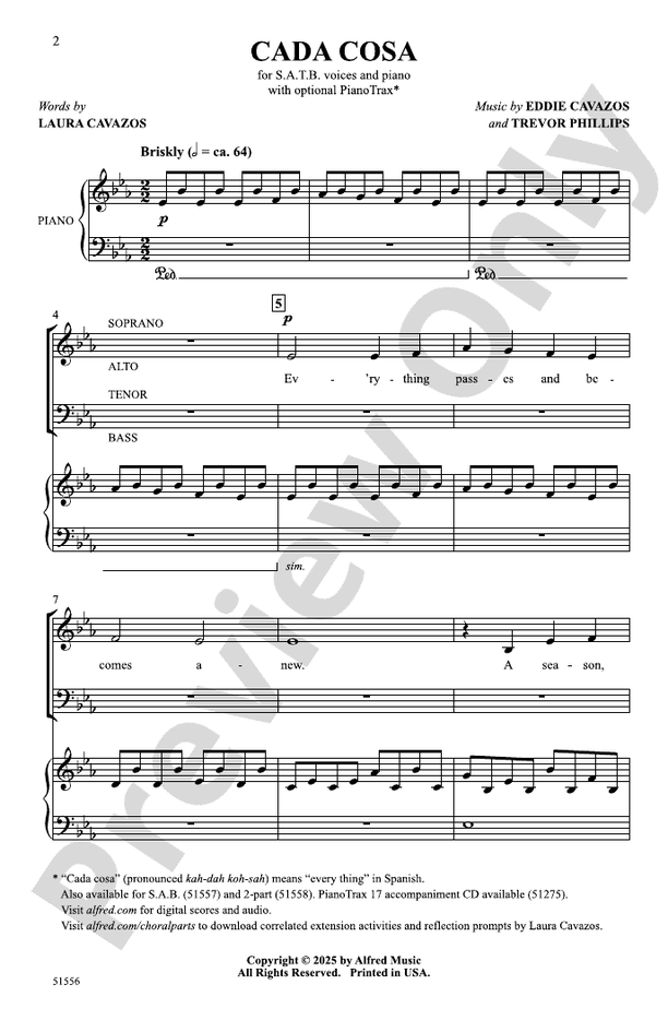 Cada Cosa - SATB Choral Octavo (Digital Download)