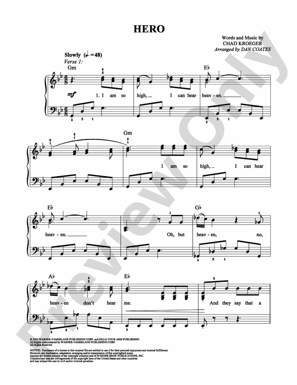 Hero - Arr. Dan Coates (DSM-PS-0001868) - Easy Piano (Digital Download)