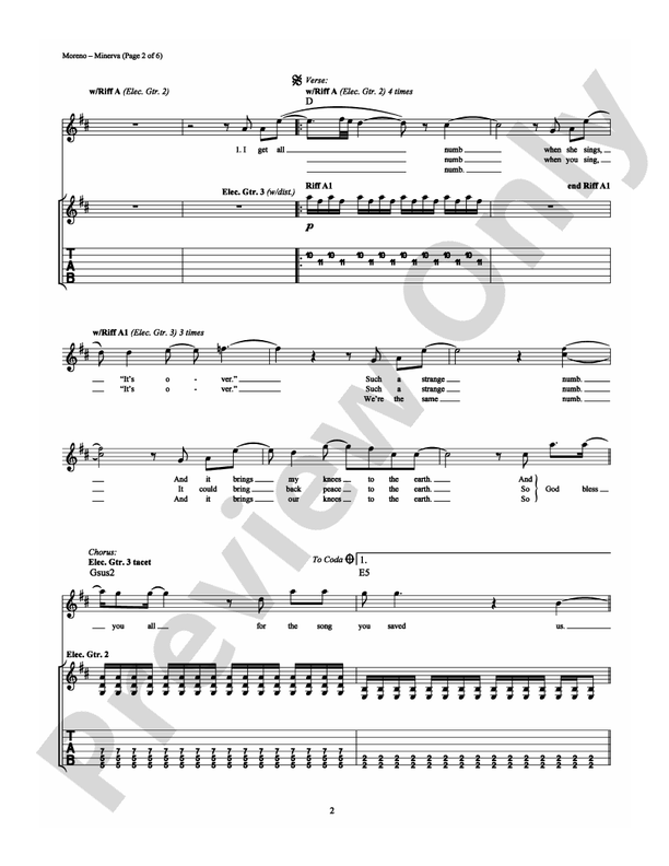 Minerva - Guitar TAB (Digital Download)