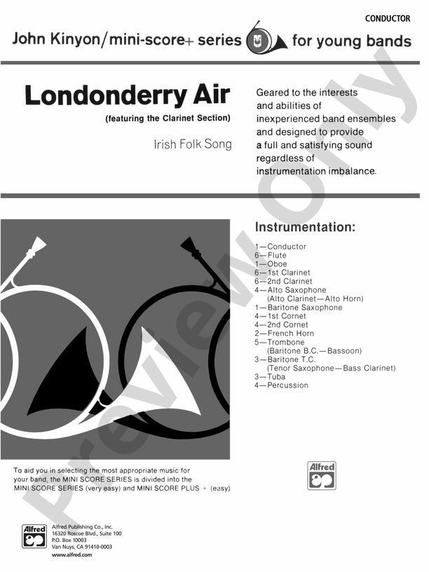 Londonderry Air (featuring the Clarinet section) - Concert Band Conductor Score & Parts (Digital Download)