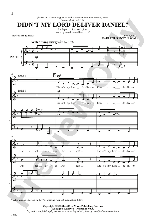 Didn't My Lord Deliver Daniel? – 2-Part Choral Octavo (Digital Download)
