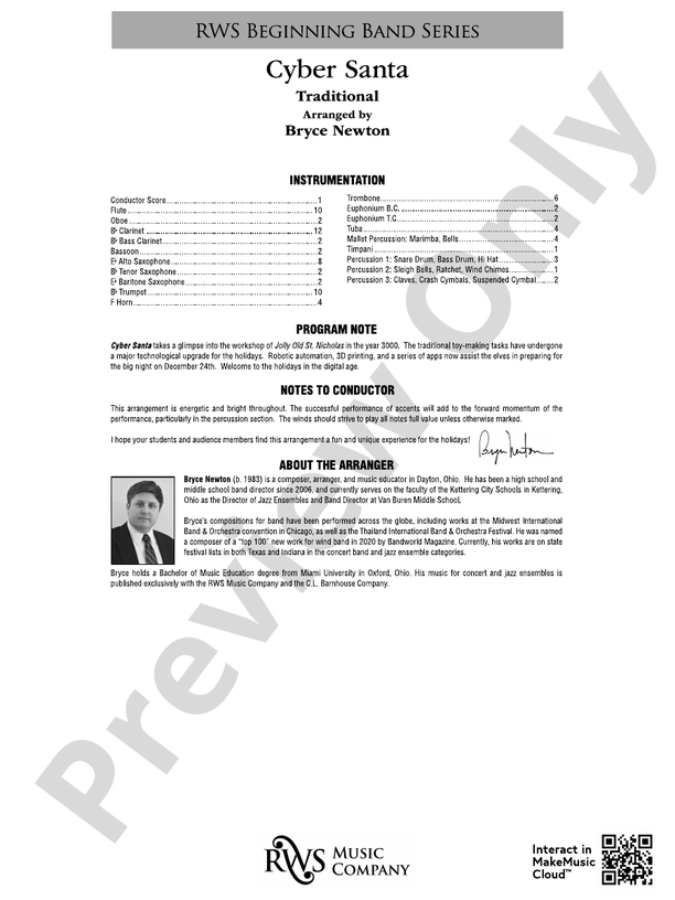 Cyber Santa - Concert Band Conductor Score & Parts (Digital Download)