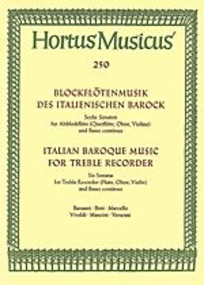 Italian Baroque Sonatas For Treble Recorder -