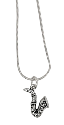 Saxophone Pendant Sterling Silver