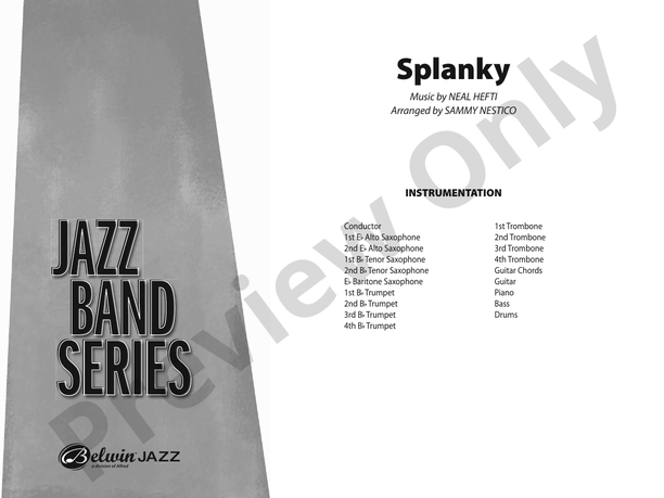 Splanky (Grade 3) - Jazz Ensemble Conductor Score & Parts (Digital Download)