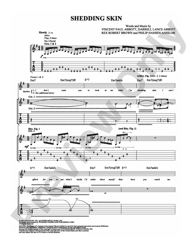 Shedding Skin - Guitar TAB (Digital Download)