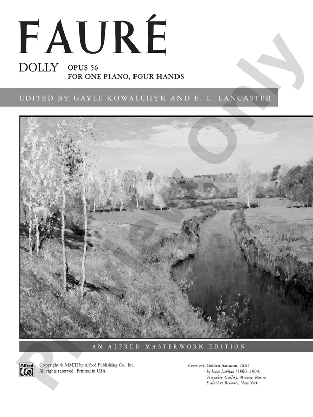 Faure - Dolly Suite, Opus 56 - 1 Piano, 4 Hands (Digital Download)