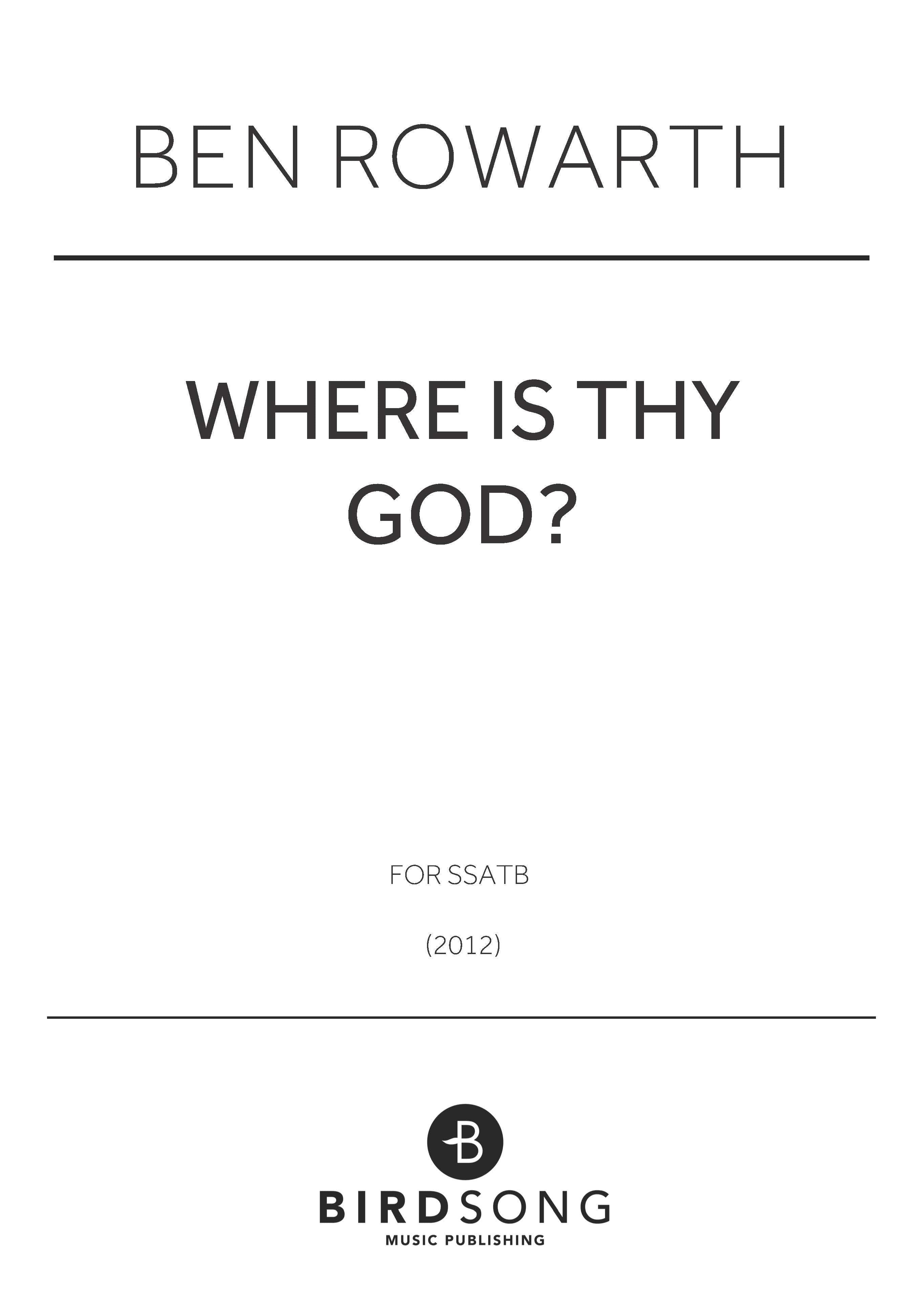 Where Is Thy God - SATB Choir (Digital Download)