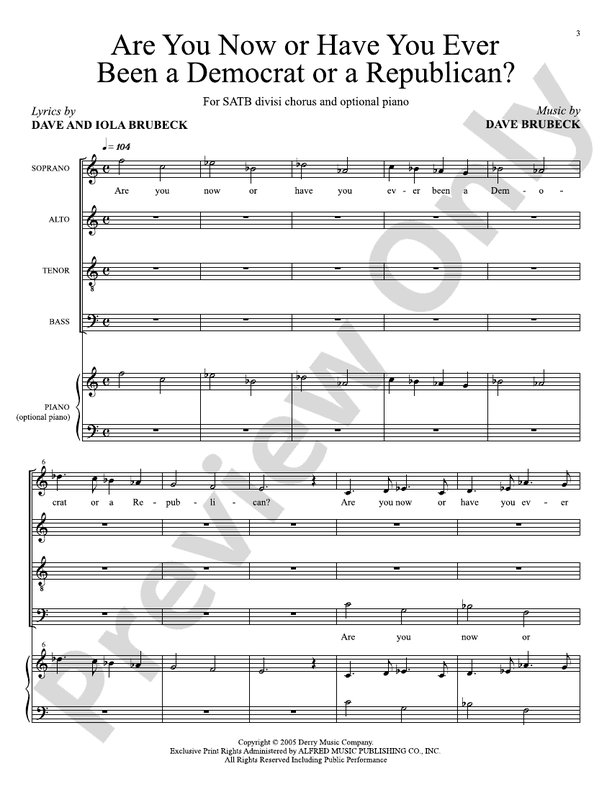Are You Now or Have You Ever Been a Democrat or a Republican? – SATB Choral Octavo (Digital Download)