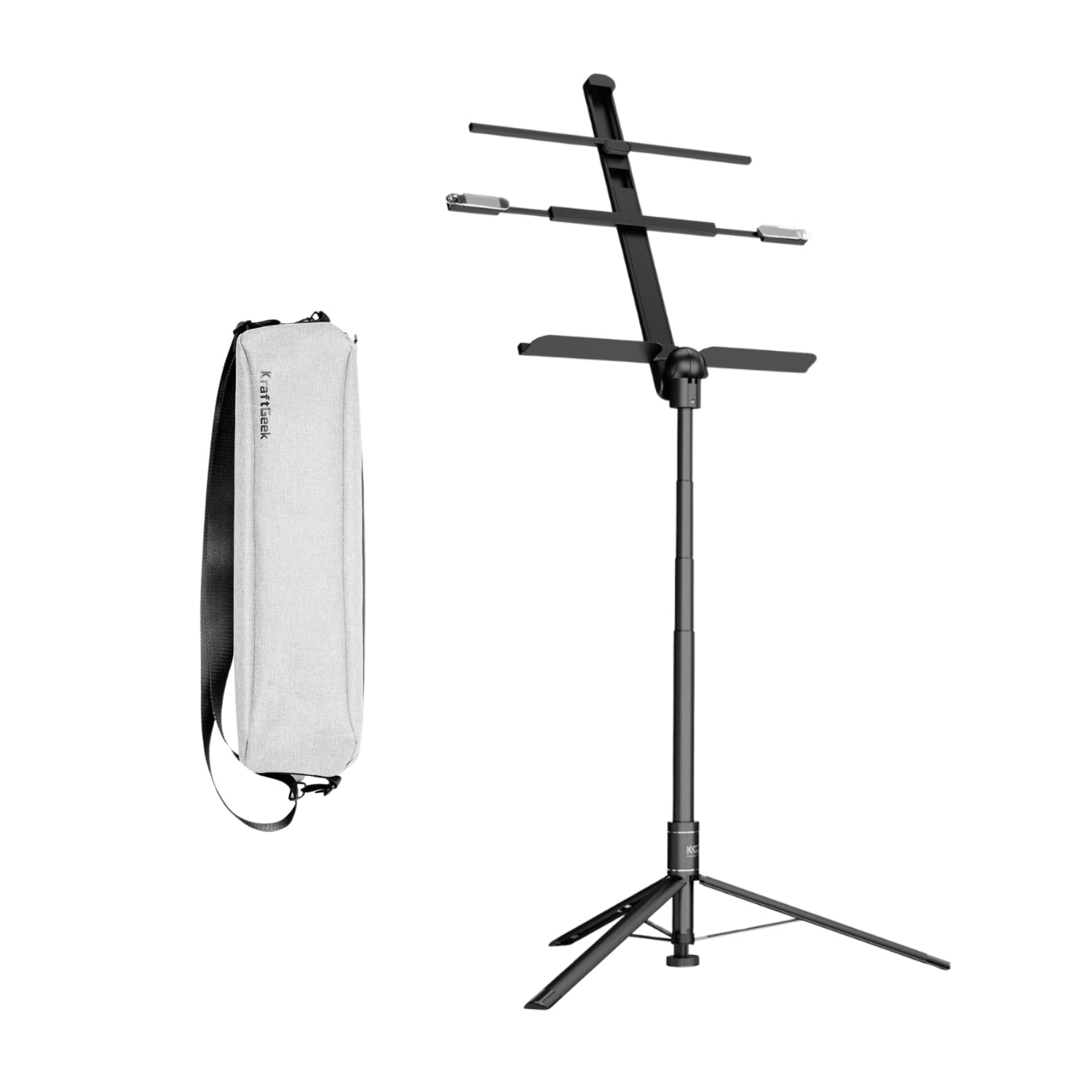 KraftGeek Capsule Music Stand Solo Gig Combo with Bag Black