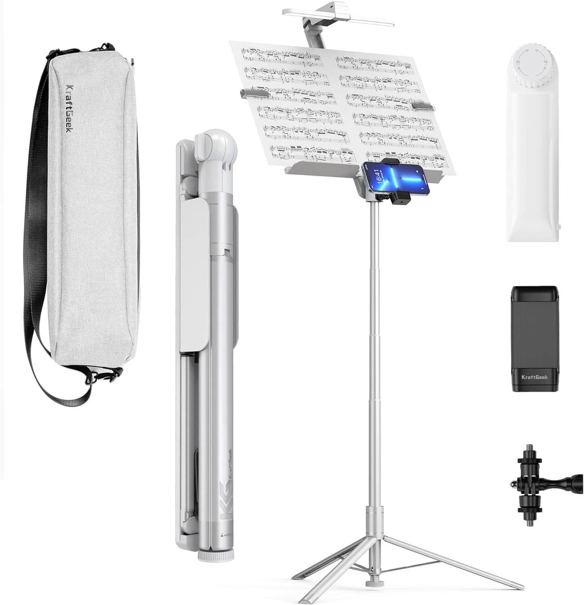 KraftGeek Capsule Music Stand Concerto Combo White