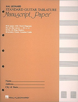 Guitar Tablature Manuscript Paper - Standard - Manuscript Paper - Hal Leonard