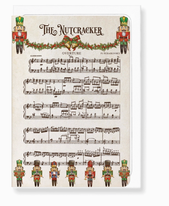 Greeting Card Birthday The Nutcracker Suite Score: Victorian Greeting Card