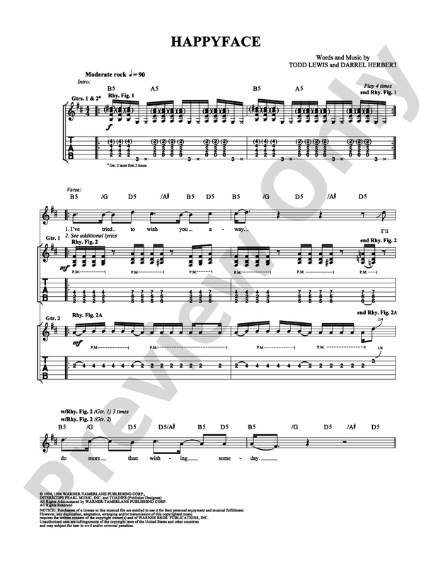 Happyface - Guitar TAB (Digital Download)