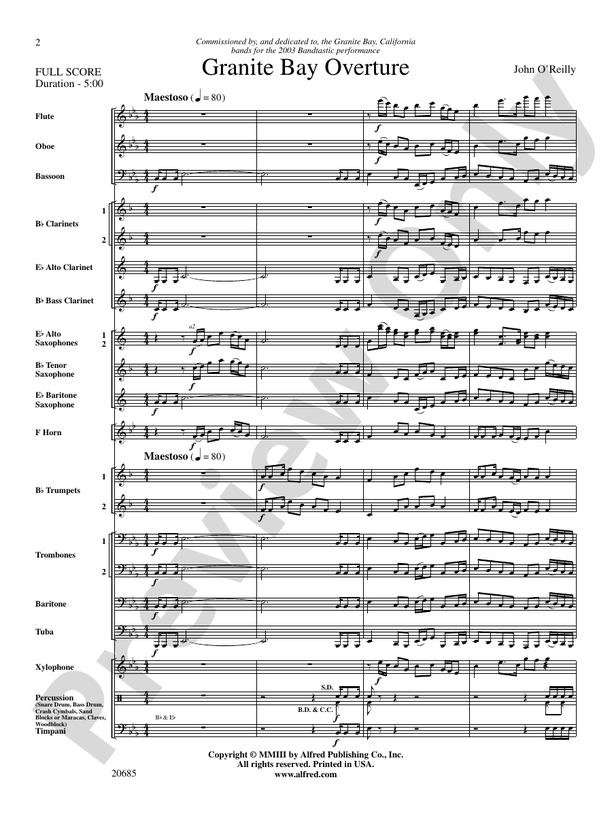 Granite Bay Overture - Concert Band Conductor Score & Parts (Digital Download)