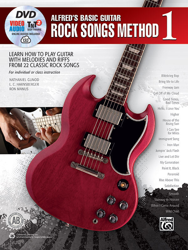 Alfreds Basic Guitar Rock Song Method 1 Book/OA/DV