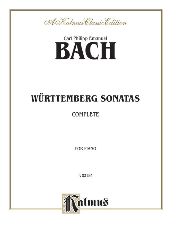 Bach - The Wurttenburg Sonatas (Complete) - Piano Solo (Digital Download)