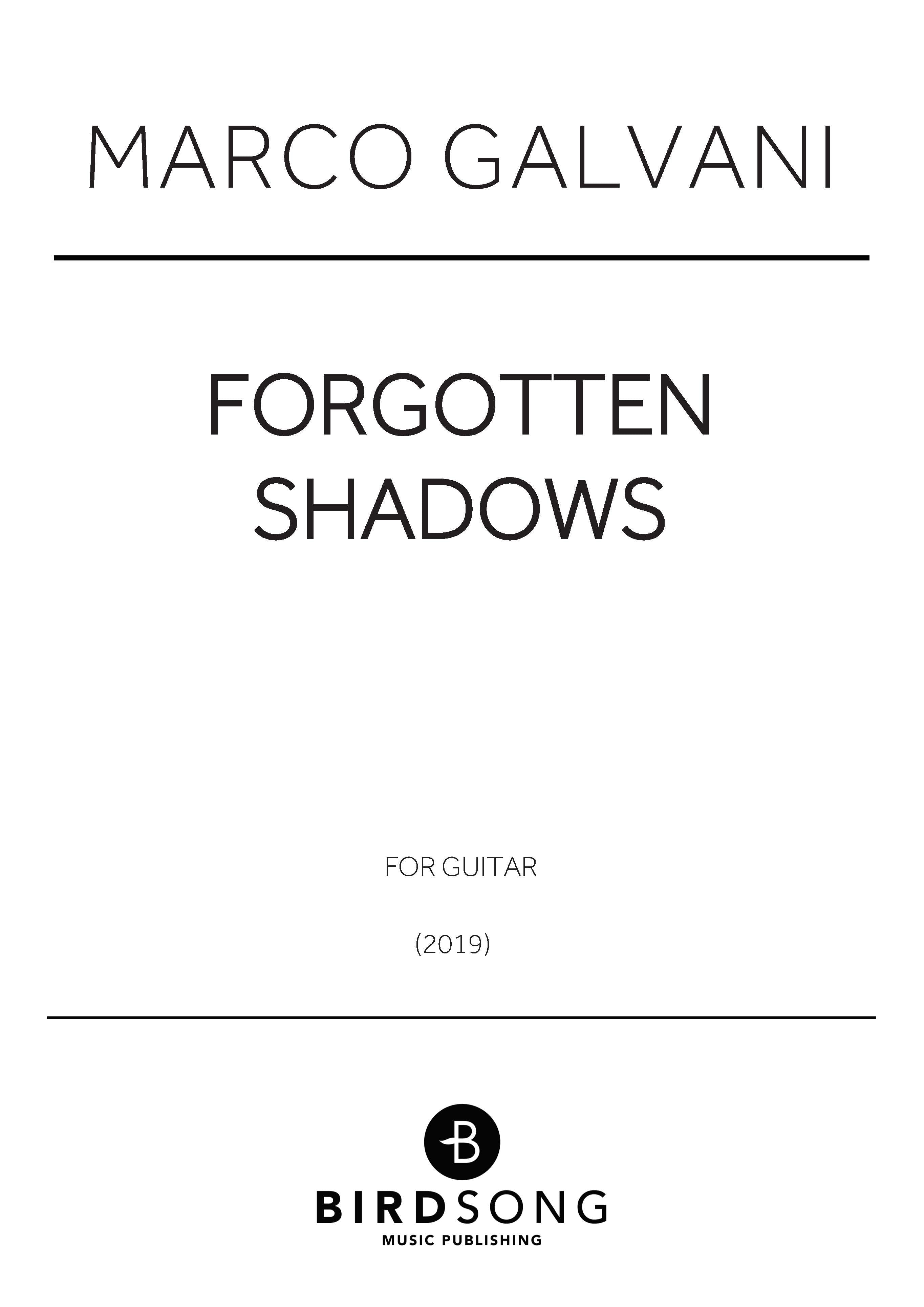 Forgotten Shadows - Guitar (Digital Download)