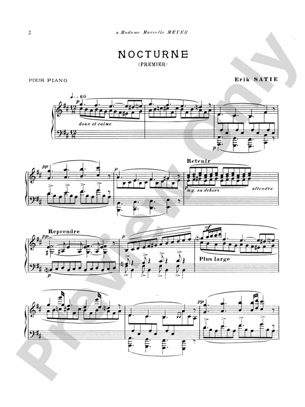Satie - Five Nocturnes - Piano Solo (Digital Download)